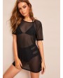 Sheer Mesh Cover Up Without Lingerie Set