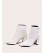 Point Toe Croc Embossed Zip Back Boots