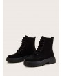 Solid Lace-up Combat Boots