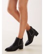 Rhinestone Decor Chunky Heeled Chelsea Boots