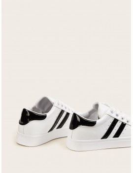 Striped Detail Lace Up Sneakers