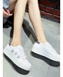 Star Pattern Lace Up PU Sneakers