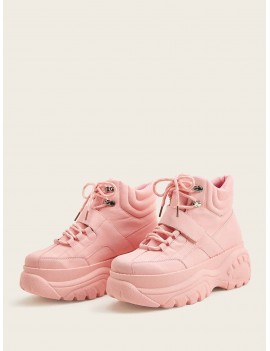 Lace-up Front Flatform Chunky Sole Trainers