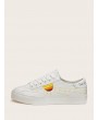 Embroidered Detail Lace-up Front Sneakers