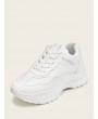 Lace-up Front Solid Chunky Sole Sneakers