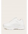 Lace-up Front Solid Chunky Sole Sneakers