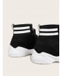 Lace-up Front Striped Knitted Sock Sneakers