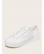 Plain Lace-up Front Low Top Sneakers