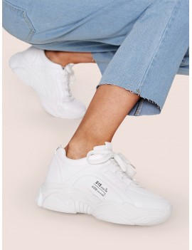 Letter Graphic Lace-up Sneakers