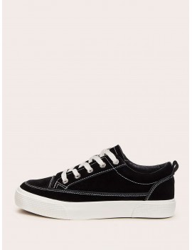Solid Lace Up Sneakers