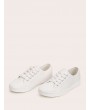 Solid Lace Up Flat Trainers