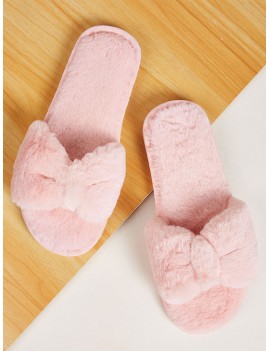 Open Toe Fluffy Slippers