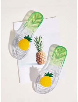 Pineapple Decor Clear Flat Sliders