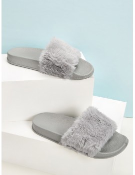 Plain Fluffy Slippers