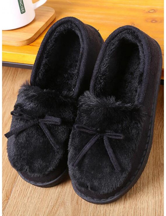 Solid Fur Fluffy Slippers