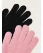 2pairs Solid Knit Gloves