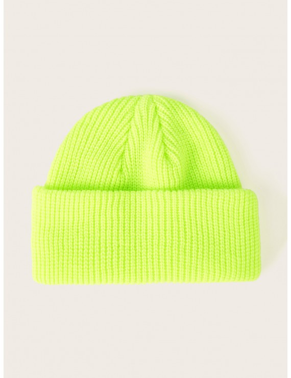 Neon Green Cuffed Hat
