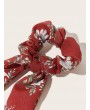 3pcs Polka Dot & Floral Pattern Scrunchie Scarf