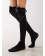 1pair Bow Knot Decor Knee Length Socks