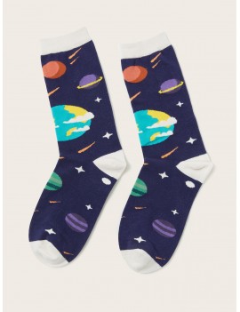 Planet Pattern Socks 1pair