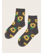 Sunflower Pattern Socks 1pair