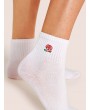 Flower Embroidery Ankle Socks 1pair