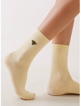 Bee Embroidery Socks 1pair