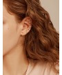 Rhinestone Engraved Star & Faux Pearl Decor Ear Cuff 1pair