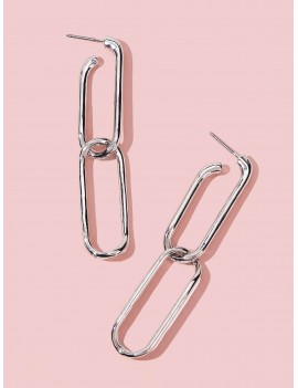 1pair Link Chain Drop Earrings