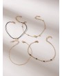 Heart Decor Chain Bracelet 4pcs