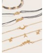 Moon & Star Detail Bracelet 5pcs