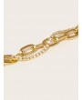 Rhinestone Engraved Chain Bracelet 1pc