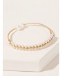 Faux Pearl & Bead Decor Bangle Bracelet 1pc
