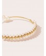 Faux Pearl & Bead Decor Bangle Bracelet 1pc
