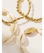 Shell & Bead Design Bracelet 4pcs