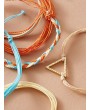 Geometric Decor String Bracelet 6pcs
