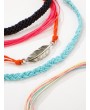 Leaf Decor String Bracelet 5pcs