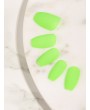 Neon Green Coffin Fake Nail 24pcs & Tape & Nail File
