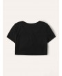 Popper Ribbed Detail Crop Top