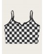 Checkered Print Crop Cami Top