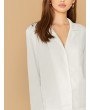 Solid Notched Collar Shirt