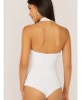 Solid Fitted Halter Bodysuit