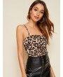 Leopard Print Skinny Cami Bodysuit