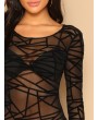 Geo Mesh Form Fitted Bodysuit Without Bra