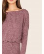 Dolman Sleeve Rib-knit Blouson Dress