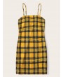 Zip Back Tartan Cami Dress