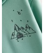 Mountain Print Kangaroo Pocket Drawstring Hoodie
