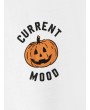 Halloween Print Round Neck Crop Sweatshirt