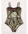 Floral Embroidered Sheer Teddy Bodysuit