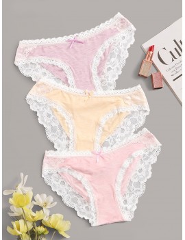 Lace Trim Panty Set 3pack